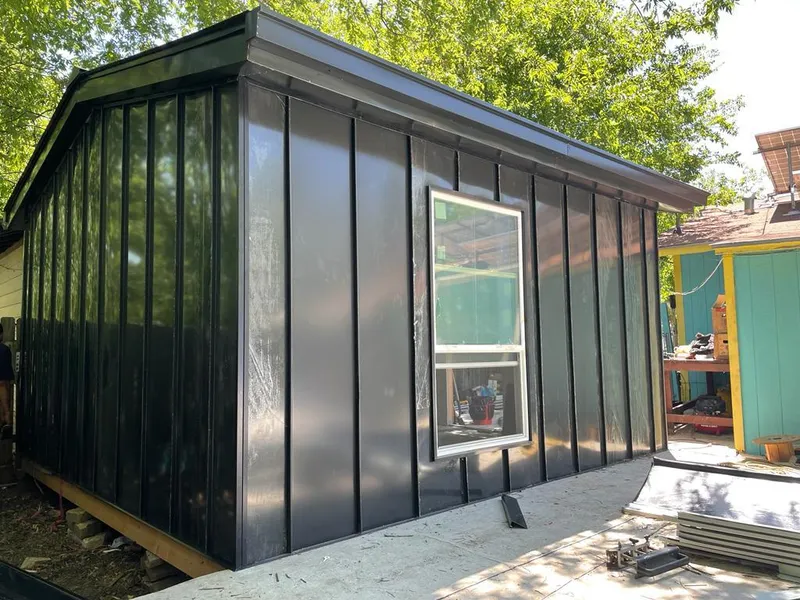 Black standing seam metal wall panels for Metal Roof Installation in Sulphur